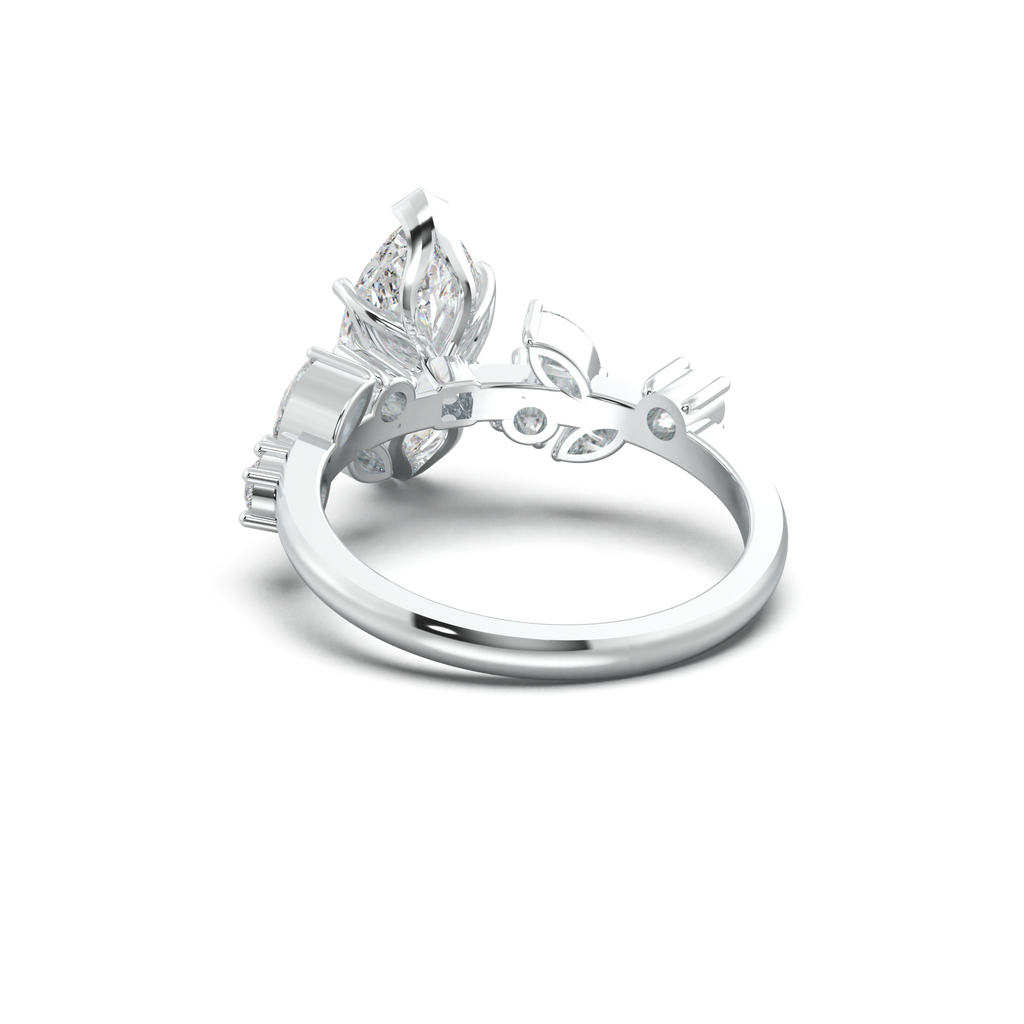 Marquise Mixed Side-Stone Engagement Ring