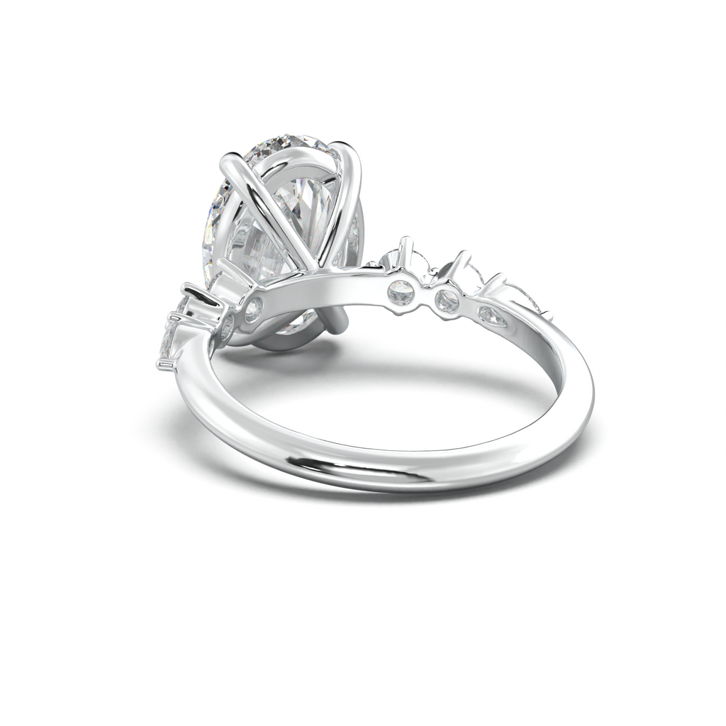Oval Pear-Accent Engagement Ring