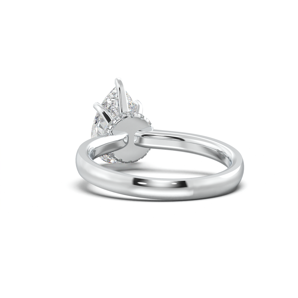 Round Hidden Halo Engagement Ring