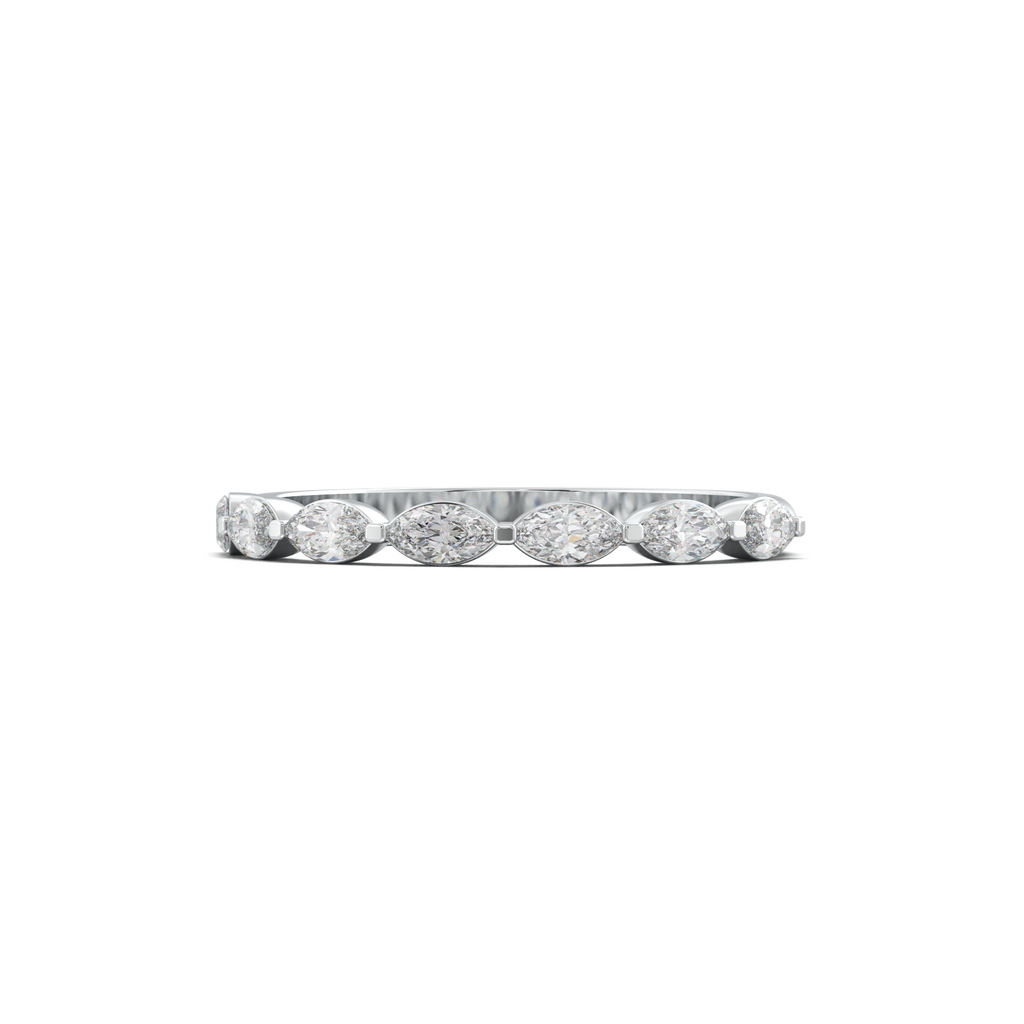 East-West Marquise Half-Eternity Wedding Band