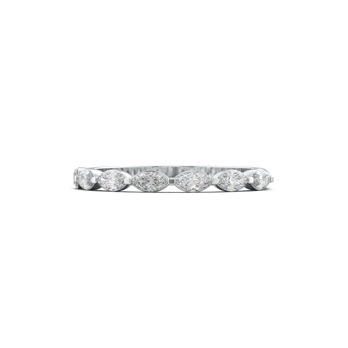 East-West Marquise Half-Eternity Wedding Band