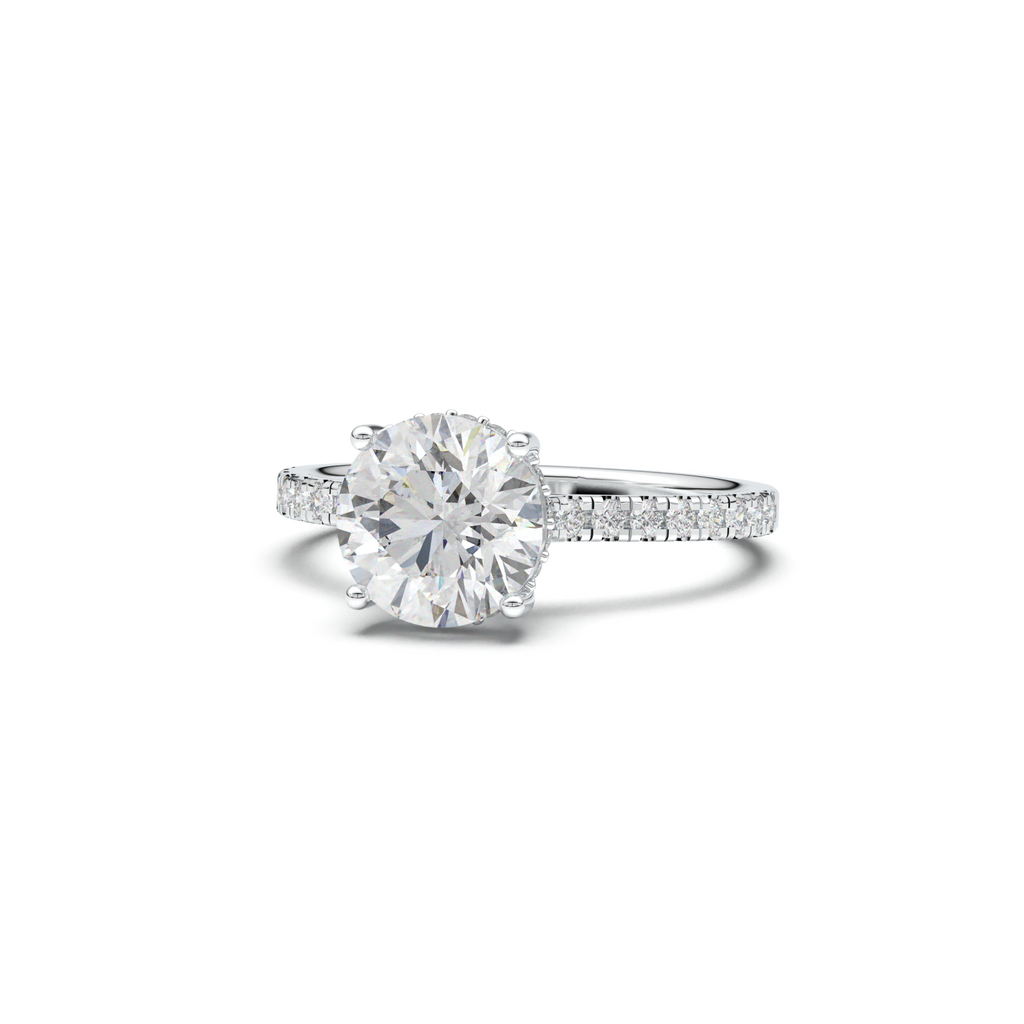 Round Pavé Engagement Ring