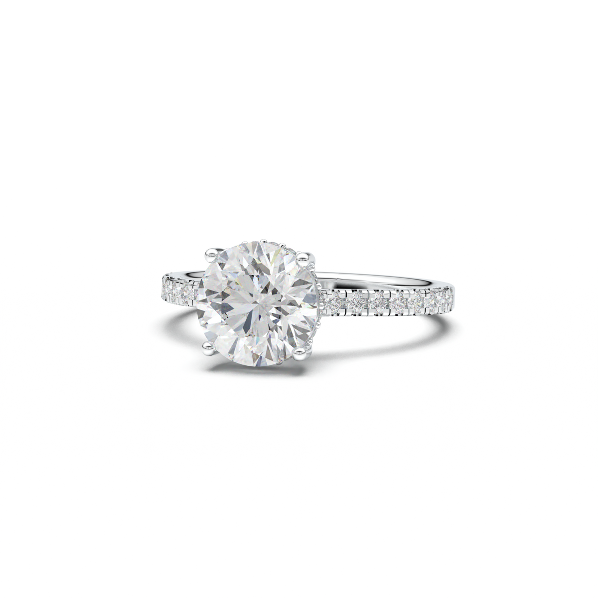 Round Pavé Engagement Ring