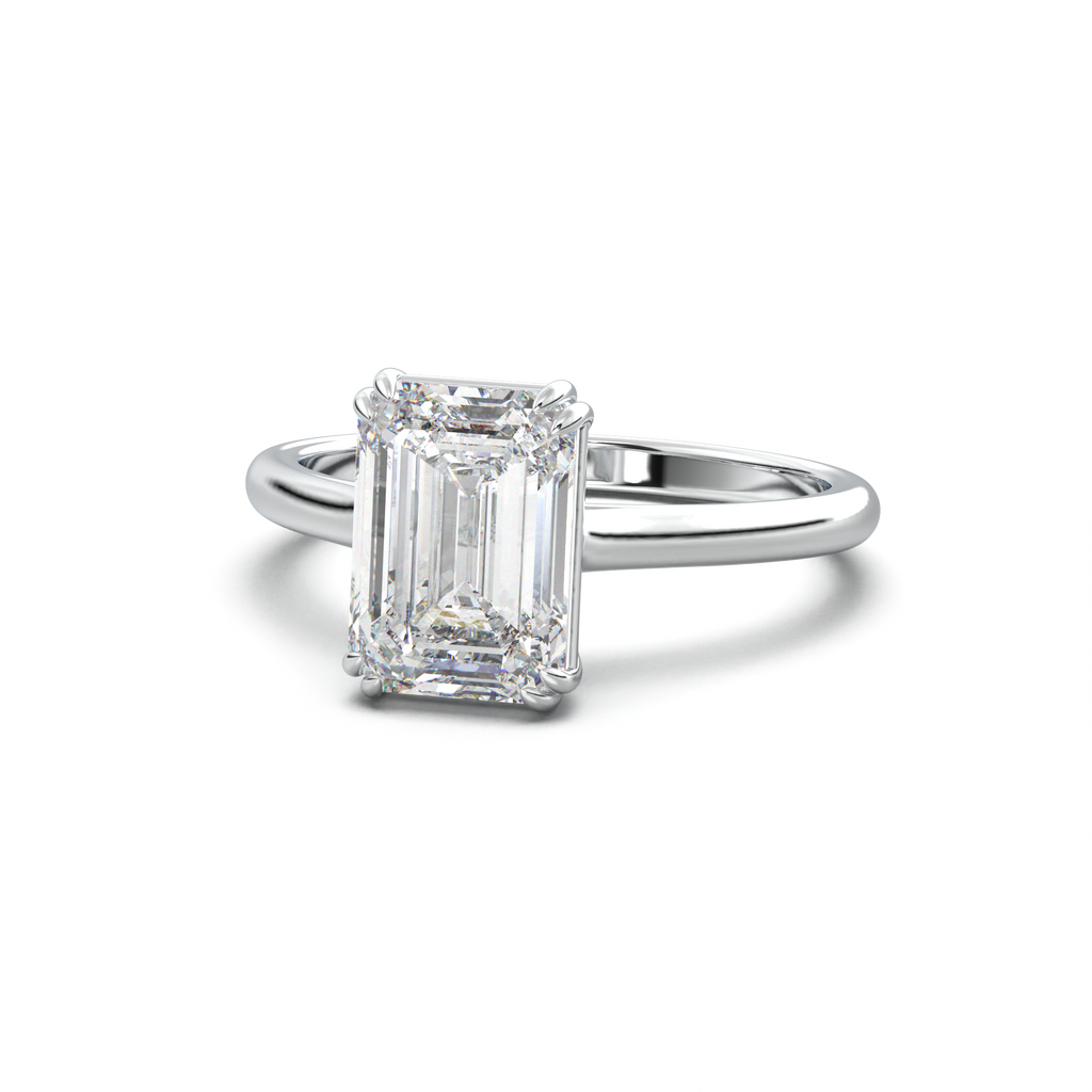 Emerald Solitaire Engagement Ring