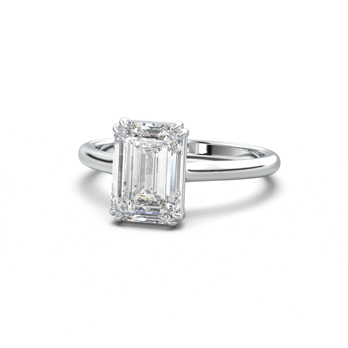 Emerald Solitaire Engagement Ring