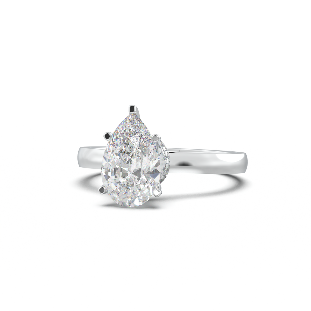 Cushion Hidden Pavé Engagement Ring