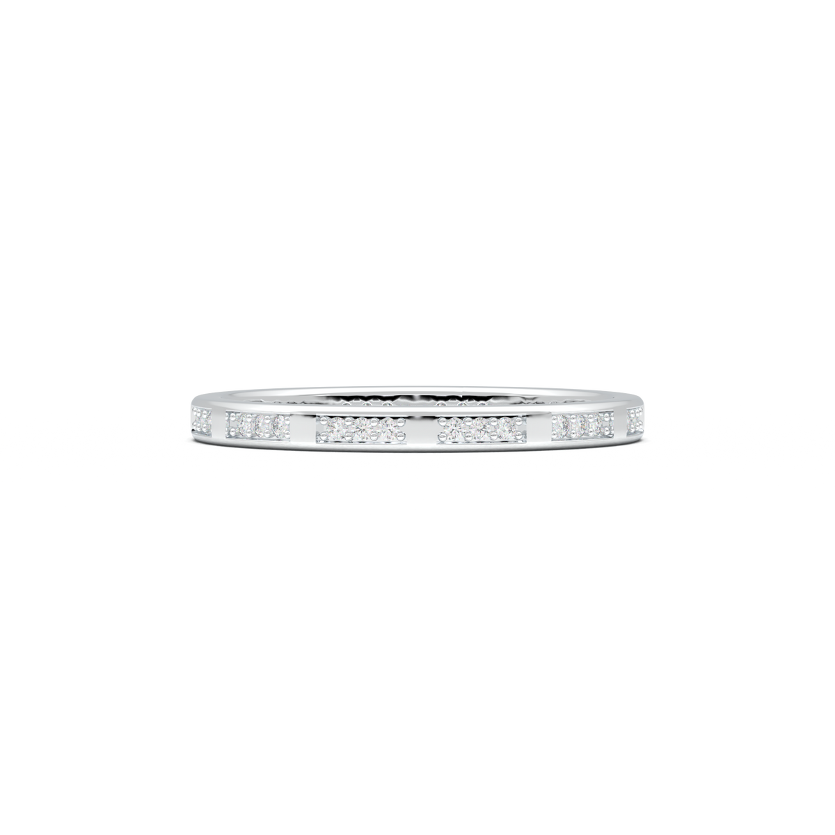 Geometric Round Diamond Wedding Band