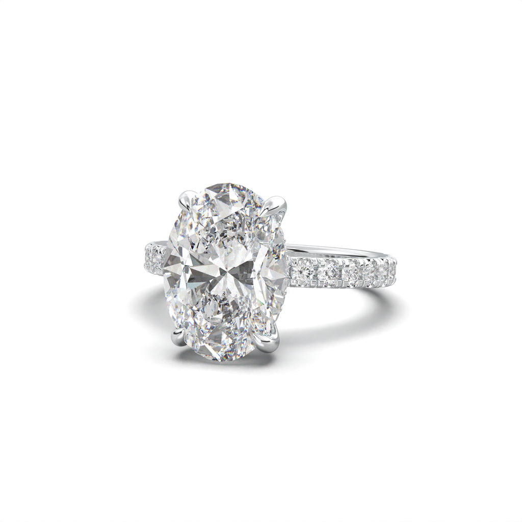 Oval Pavé Hidden Halo Engagement Ring
