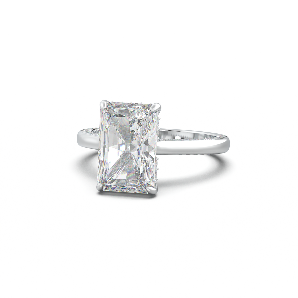 Radiant Pavé Hidden Halo Engagement Ring