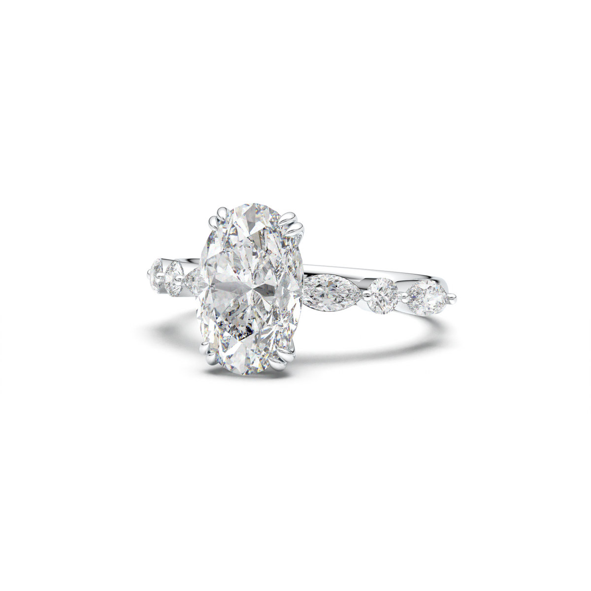 Oval Mixed-Shape Engagement Ring