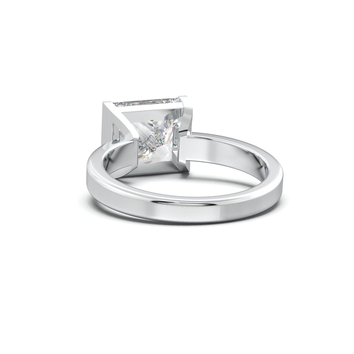 Princess Half-Bezel Engagement Ring