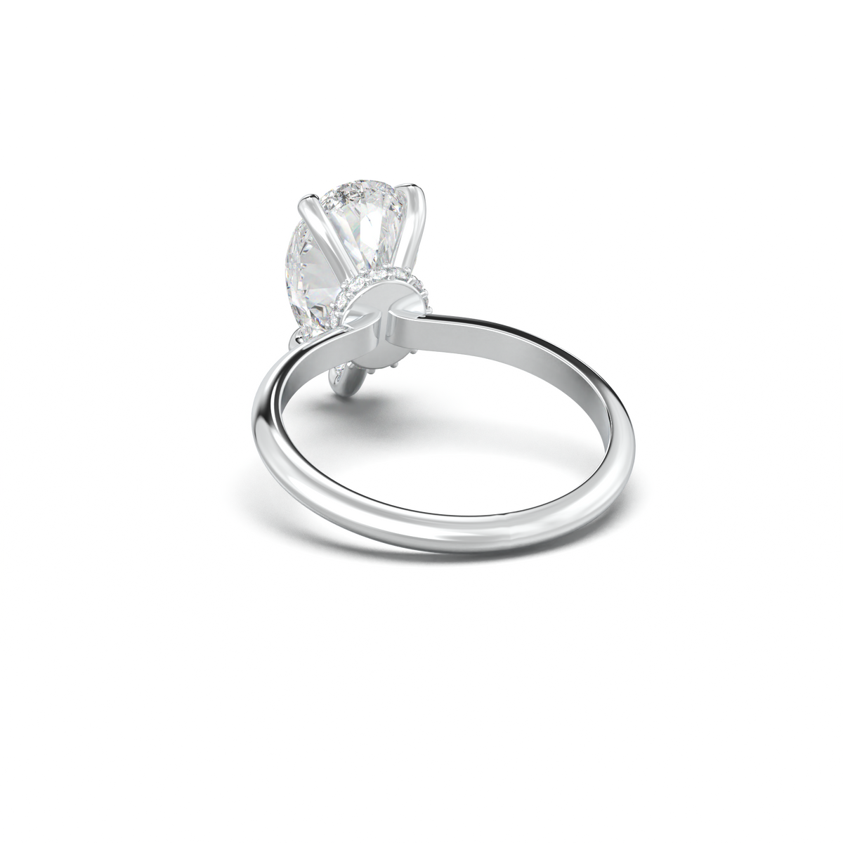 Pear Hidden Halo Engagement Ring