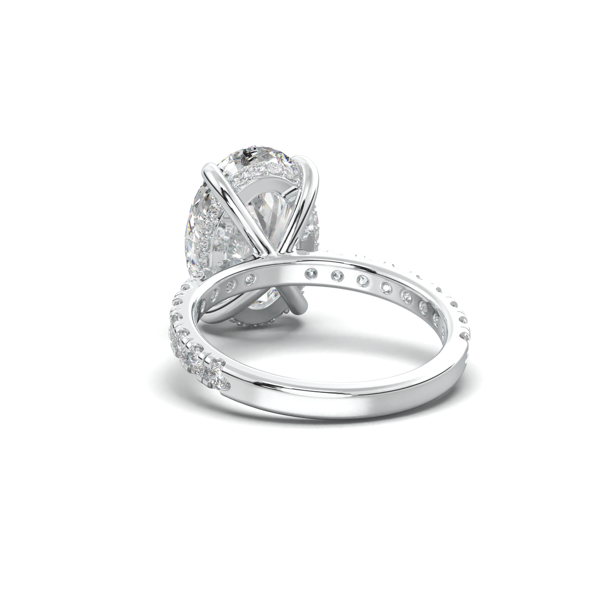 Oval Pavé Hidden Halo Engagement Ring