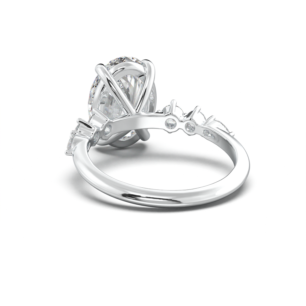 Oval Pear-Accent Engagement Ring
