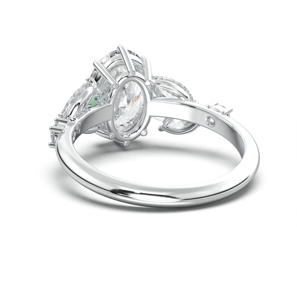 Oval Marquise-Accent Engagement Ring