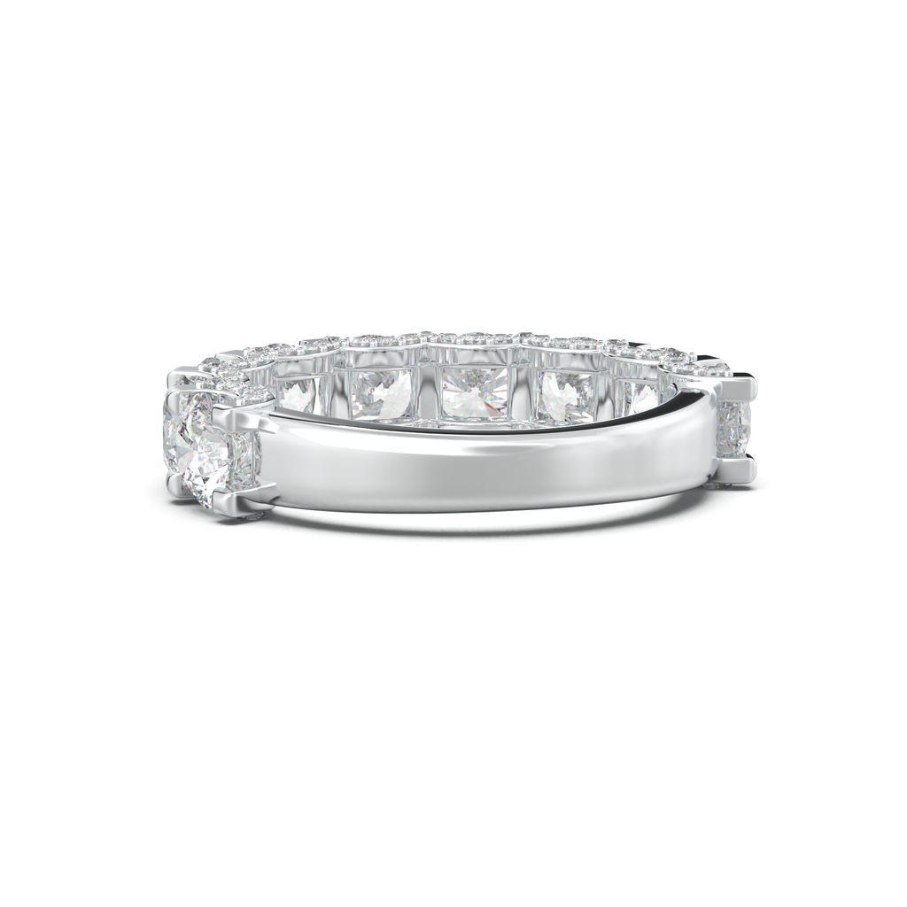 Round Diamond Pavé-Edge Wedding Band