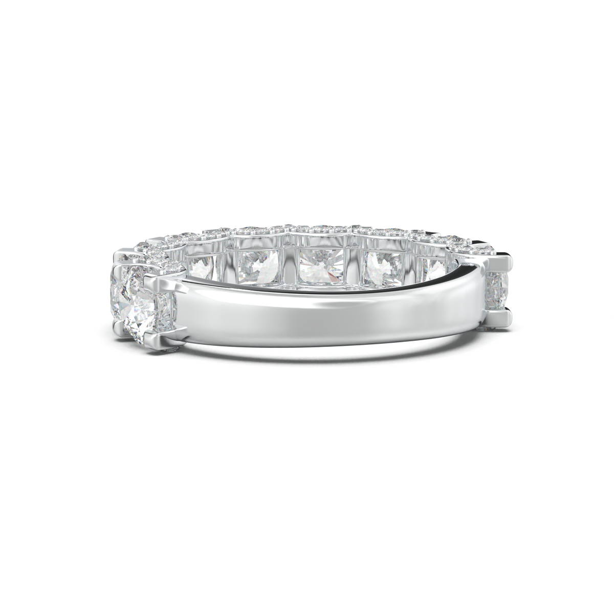 Round Diamond Pavé-Edge Wedding Band