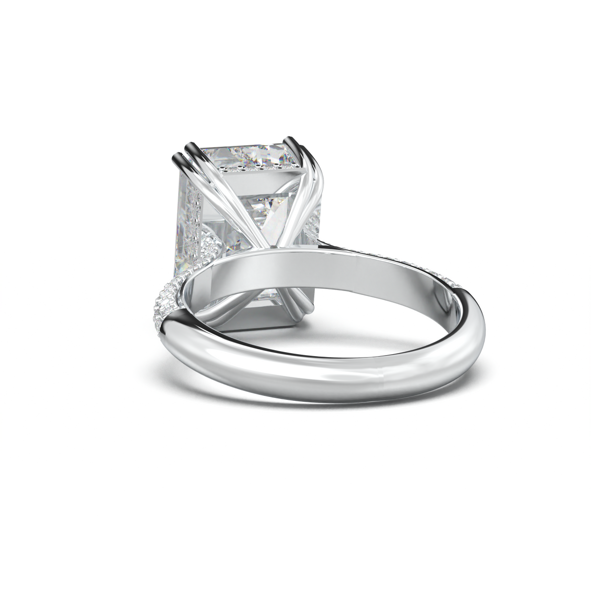 Emerald Double Pavé Engagement Ring