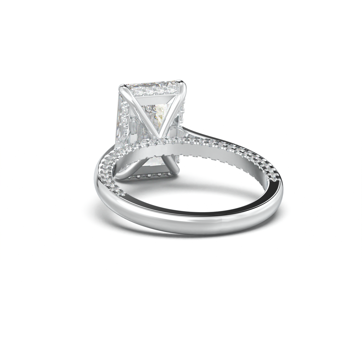 Radiant Pavé Hidden Halo Engagement Ring