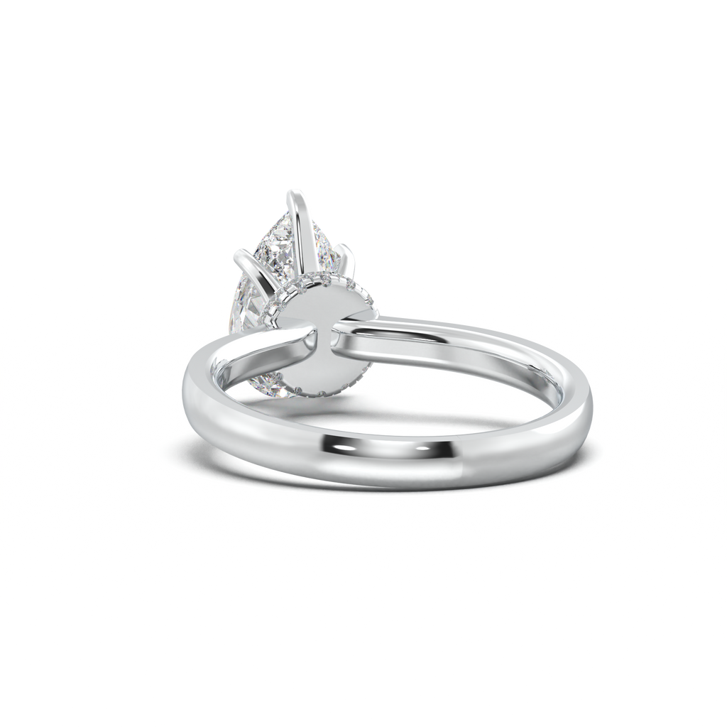Cushion Hidden Pavé Engagement Ring