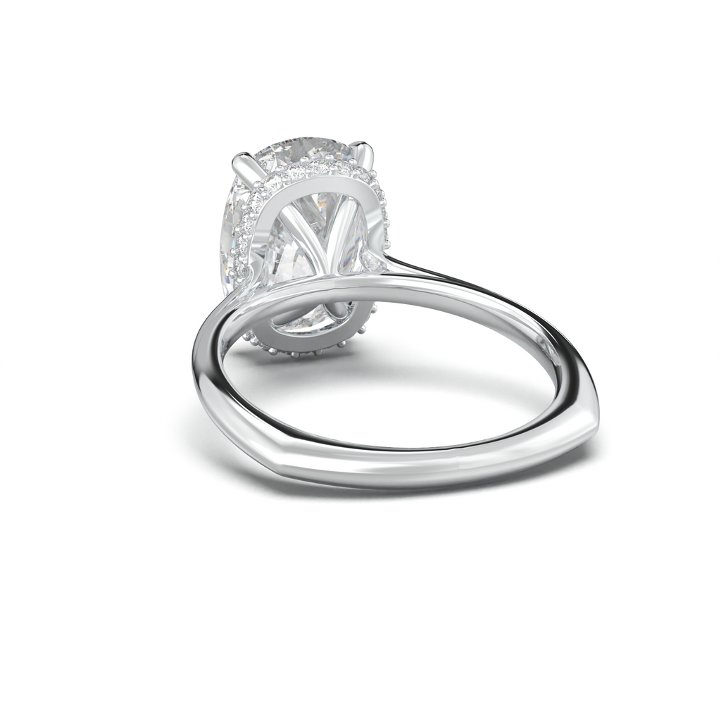 Cushion Hidden Halo Engagement Ring