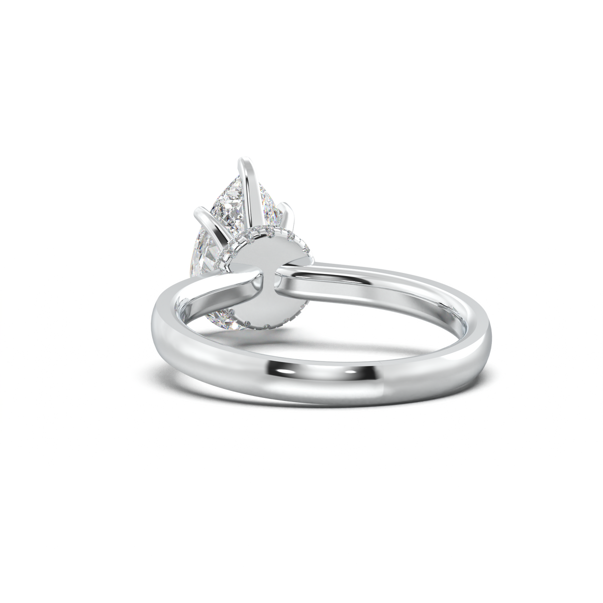 Pear Hidden Halo Engagement Ring