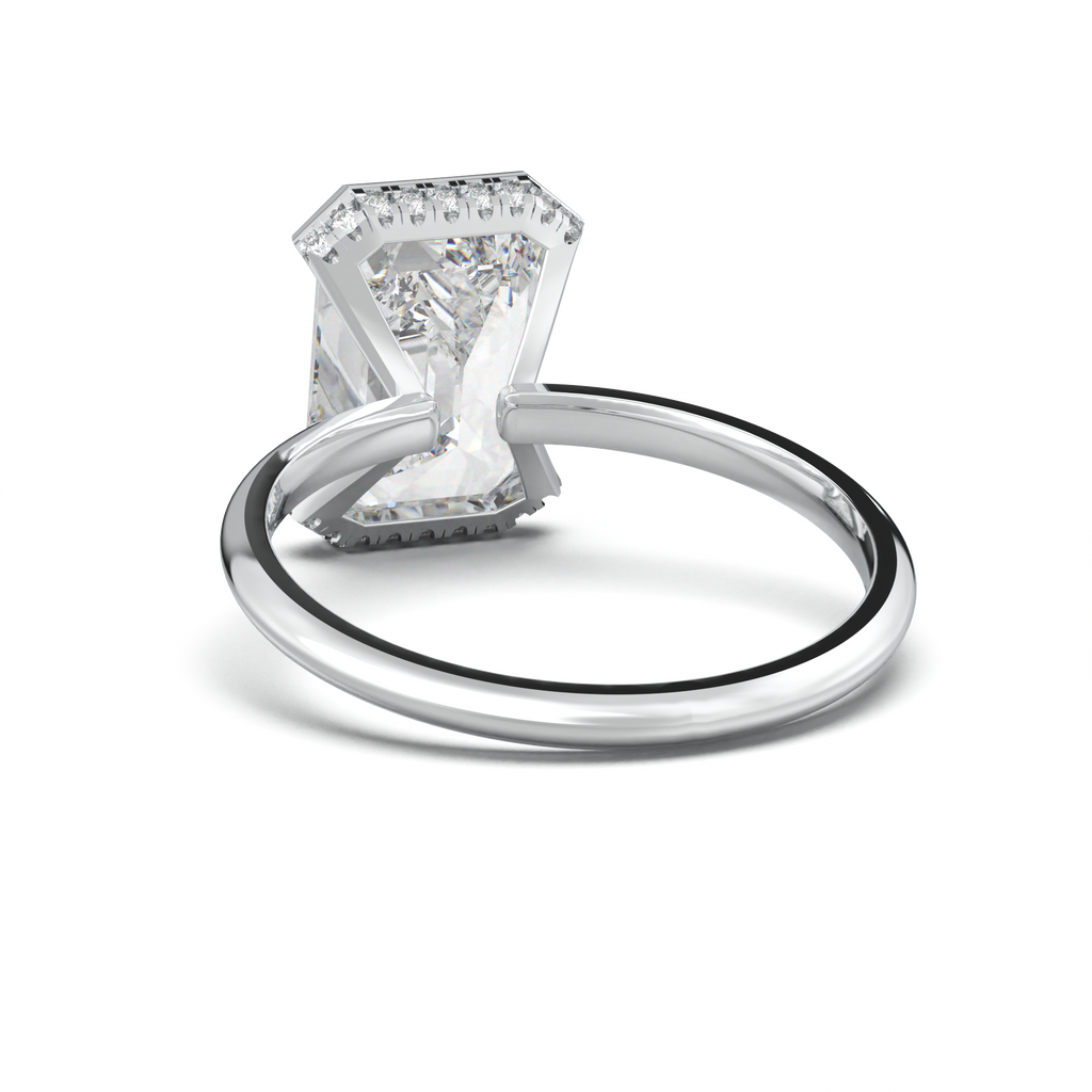 Emerald Hidden Halo Engagement Ring
