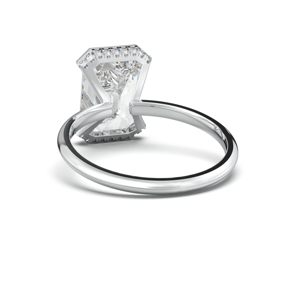 Emerald Hidden Halo Engagement Ring