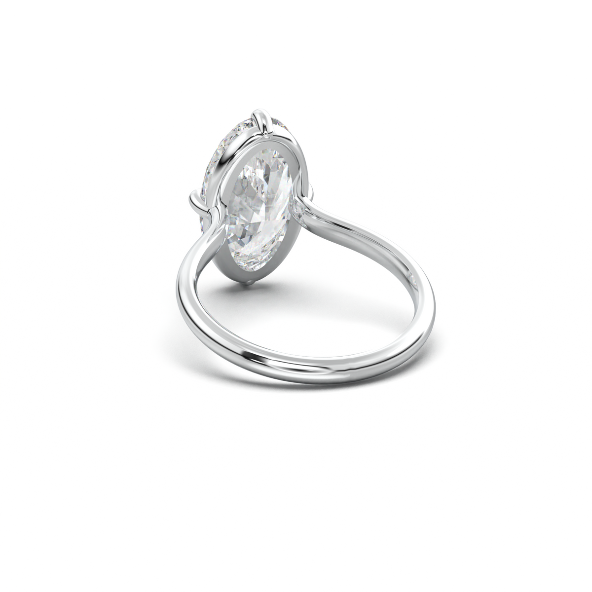 Elongated Moval Solitaire Engagement Ring