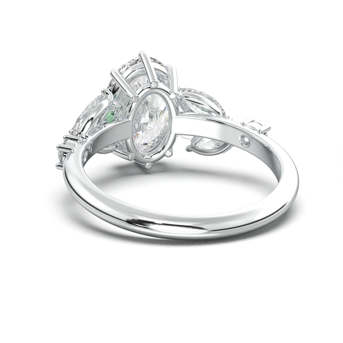 Oval Marquise-Accent Engagement Ring