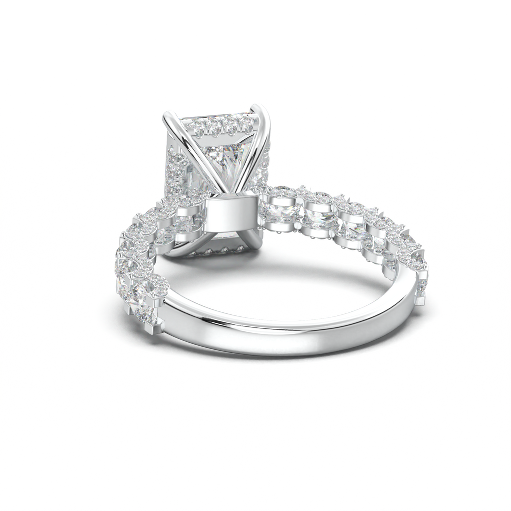 Radiant Diamond Band Engagement Ring