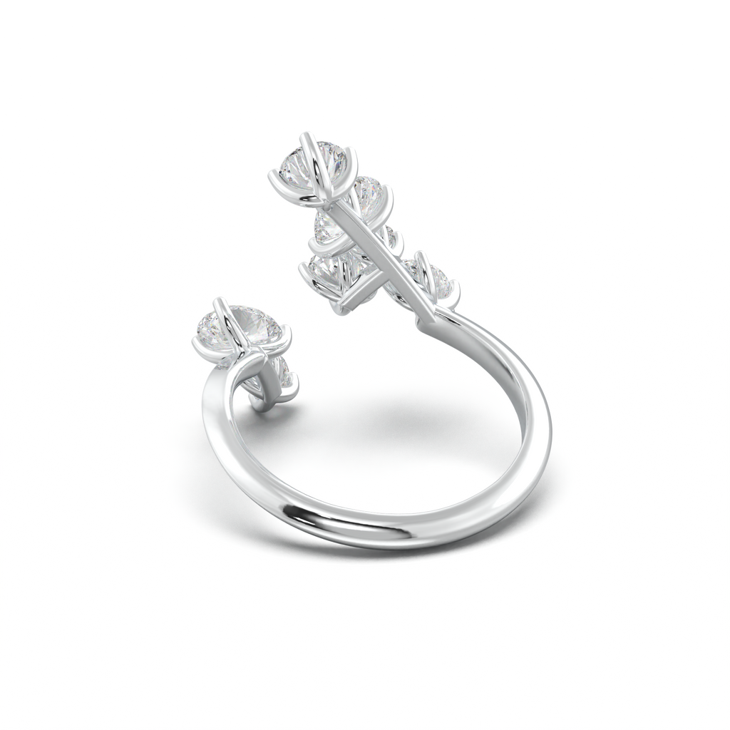 Asymmetric Mixed-Shape Diamond & Peridot Ring