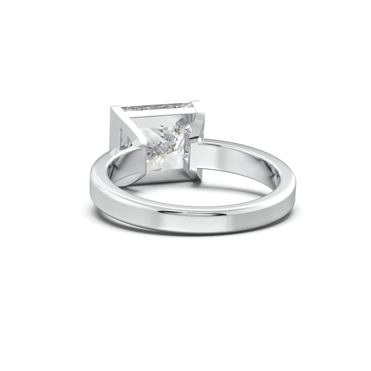 Princess Half-Bezel Engagement Ring