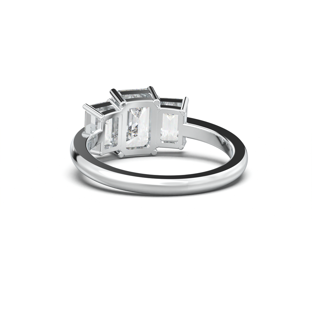 Emerald Three-Stone Engagement Ring