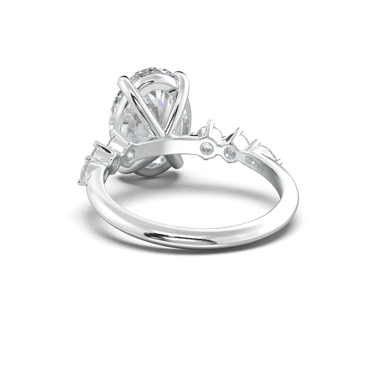 Oval Pear-Accent Engagement Ring