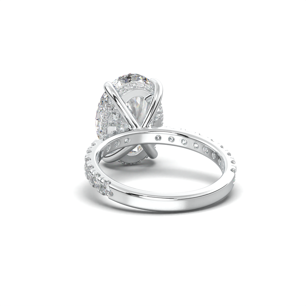 Oval Pavé Hidden Halo Engagement Ring