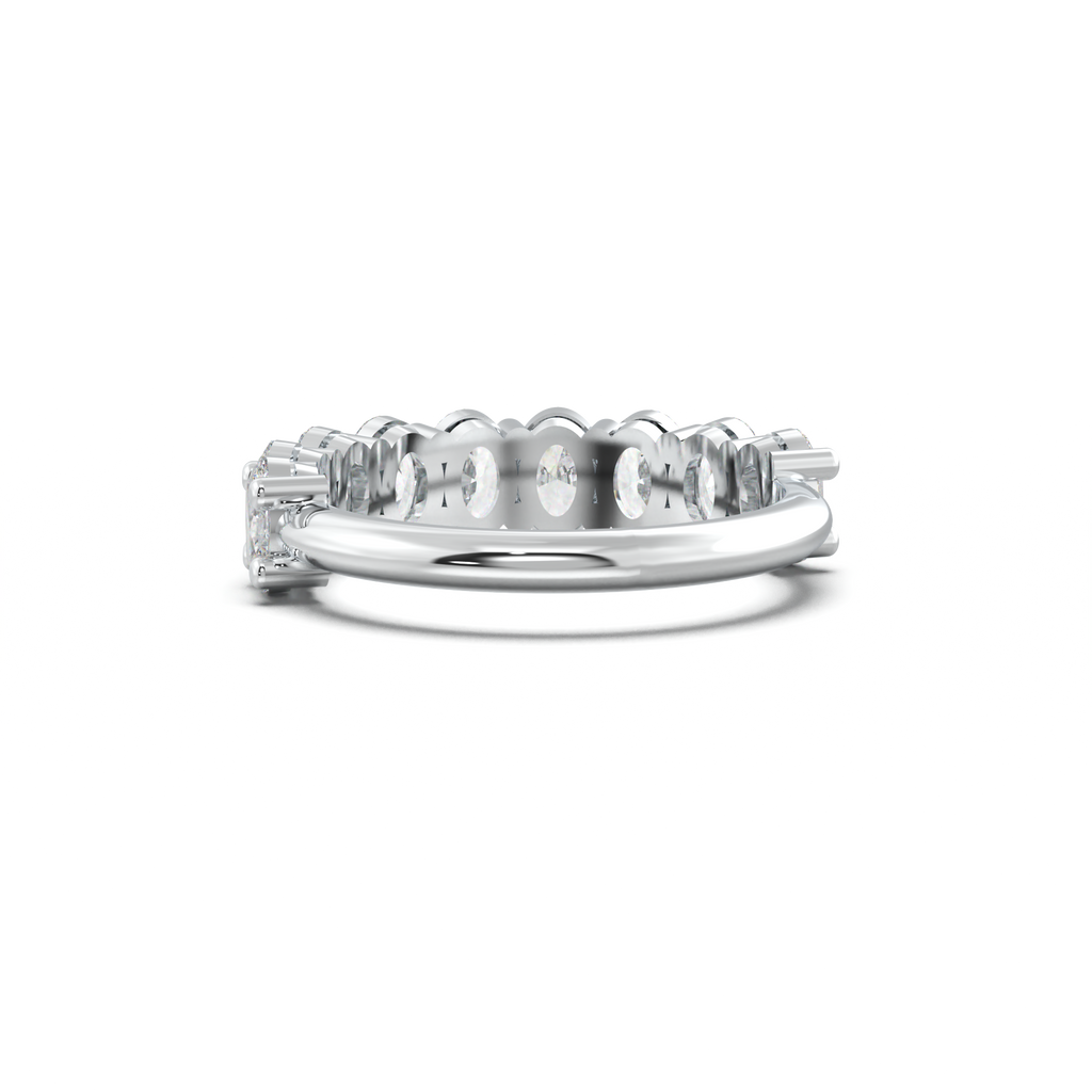Nine-Oval Half-Eternity Wedding Band