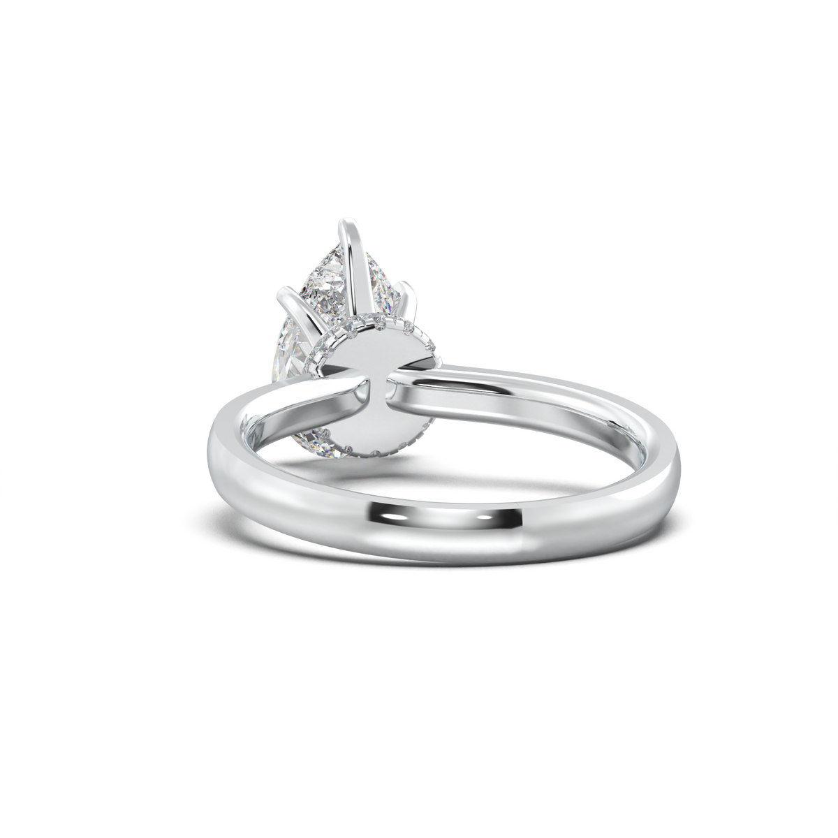 Cushion Hidden Pavé Engagement Ring
