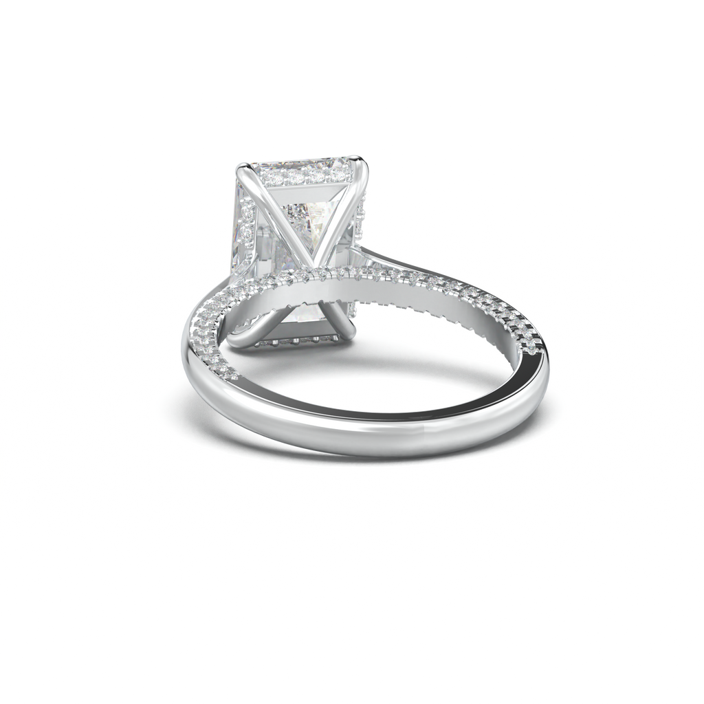 Radiant Pavé Hidden Halo Engagement Ring