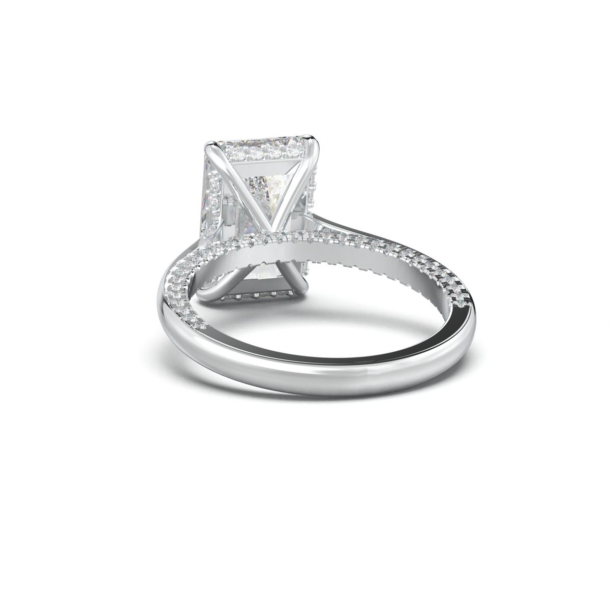 Radiant Pavé Hidden Halo Engagement Ring