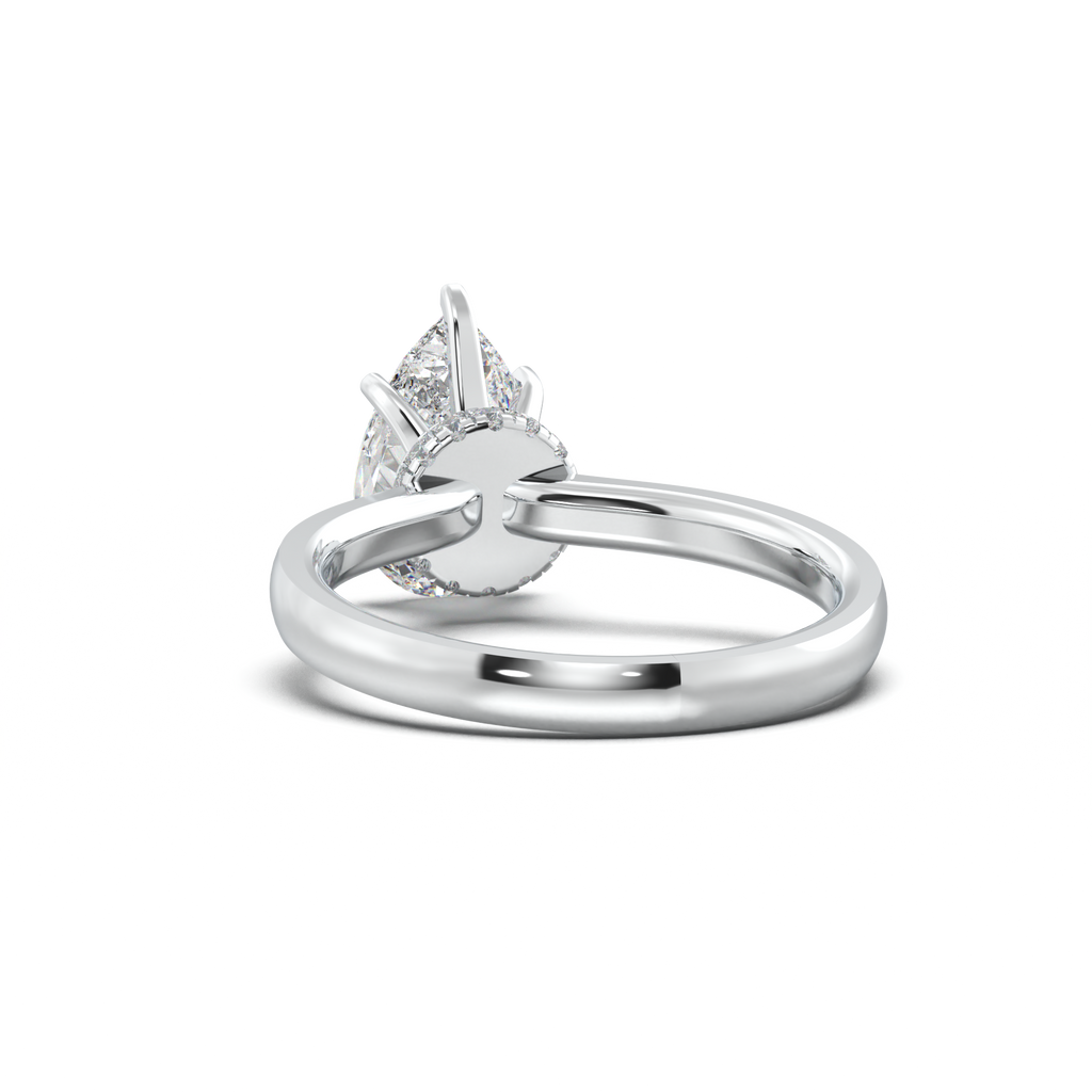 Pear Hidden Halo Engagement Ring