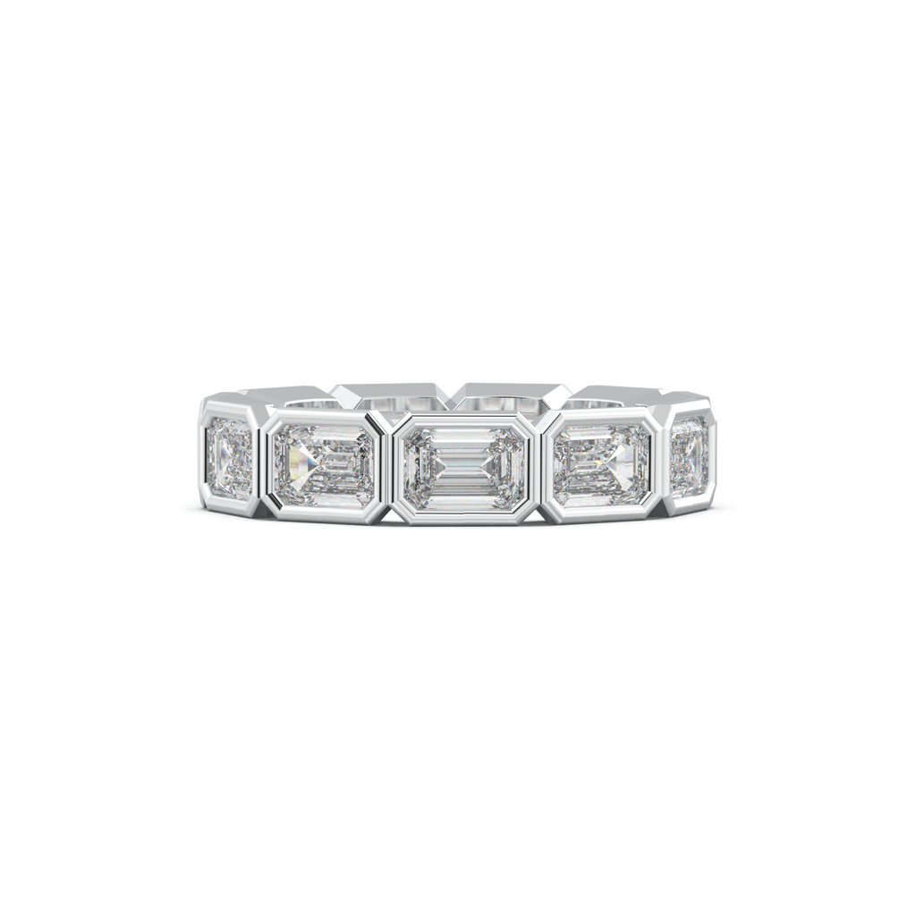 Emerald-Cut Bezel-Style Eternity Wedding Band