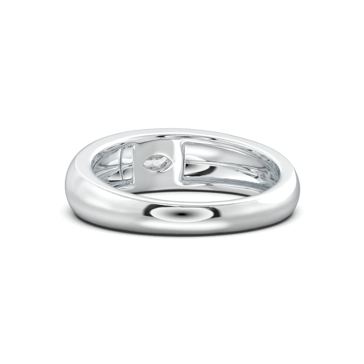 Flush-Set Marquise Men's Band