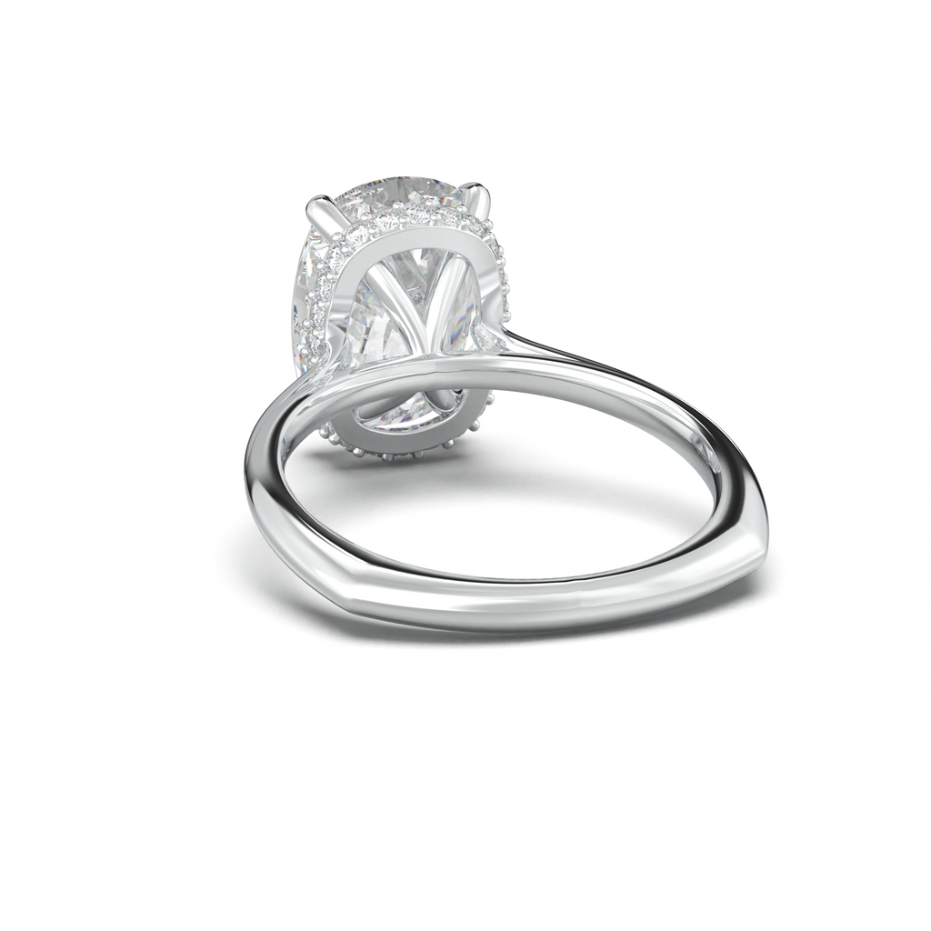 Cushion Hidden Halo Engagement Ring