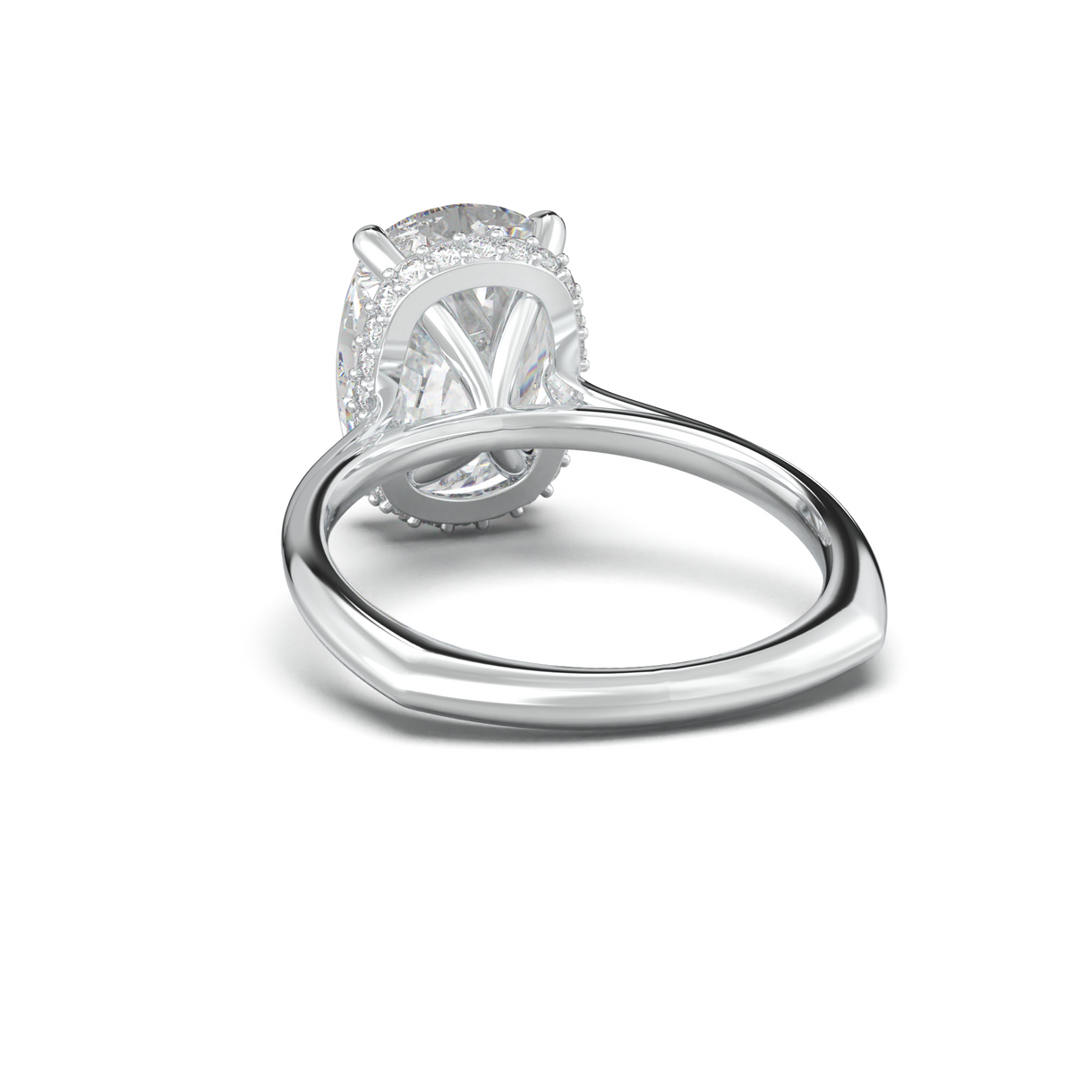 Cushion Hidden Halo Engagement Ring