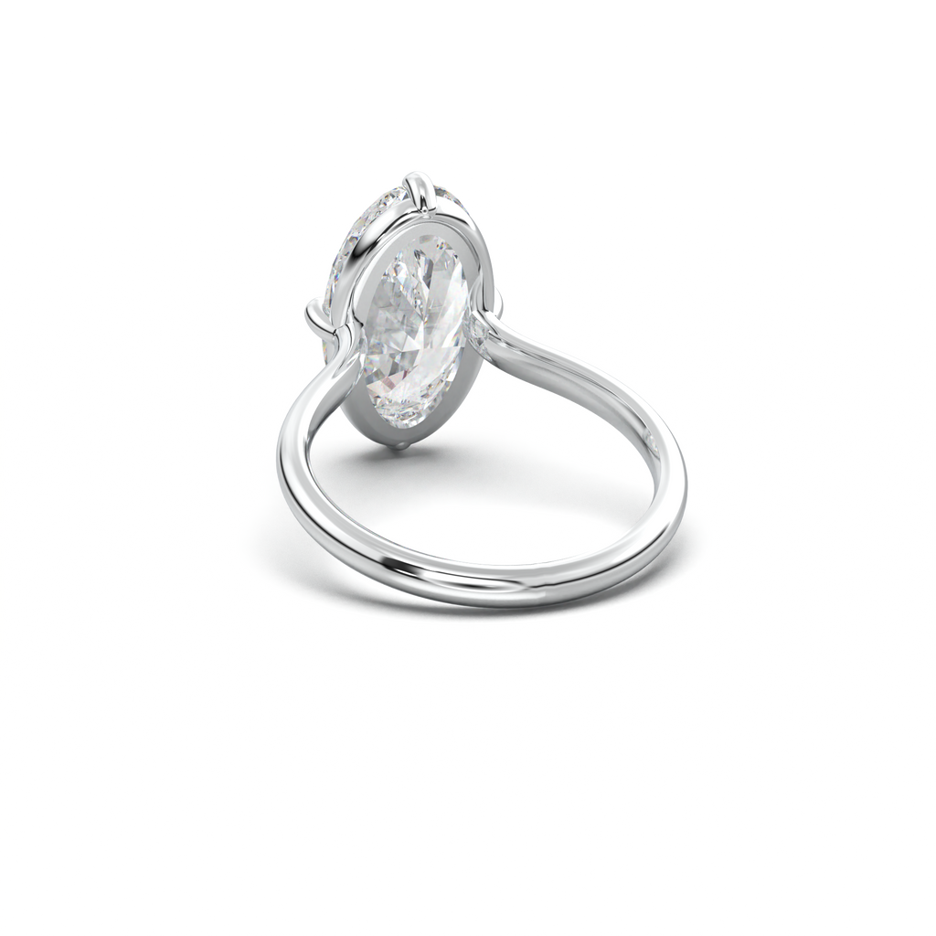 Elongated Moval Solitaire Engagement Ring