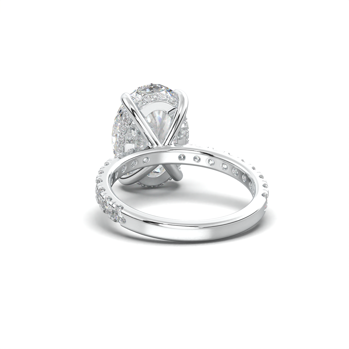 Oval Pavé Hidden Halo Engagement Ring