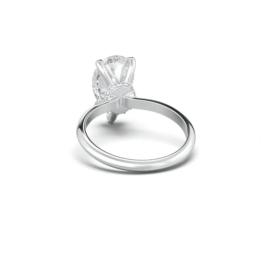 Pear Hidden Halo Engagement Ring