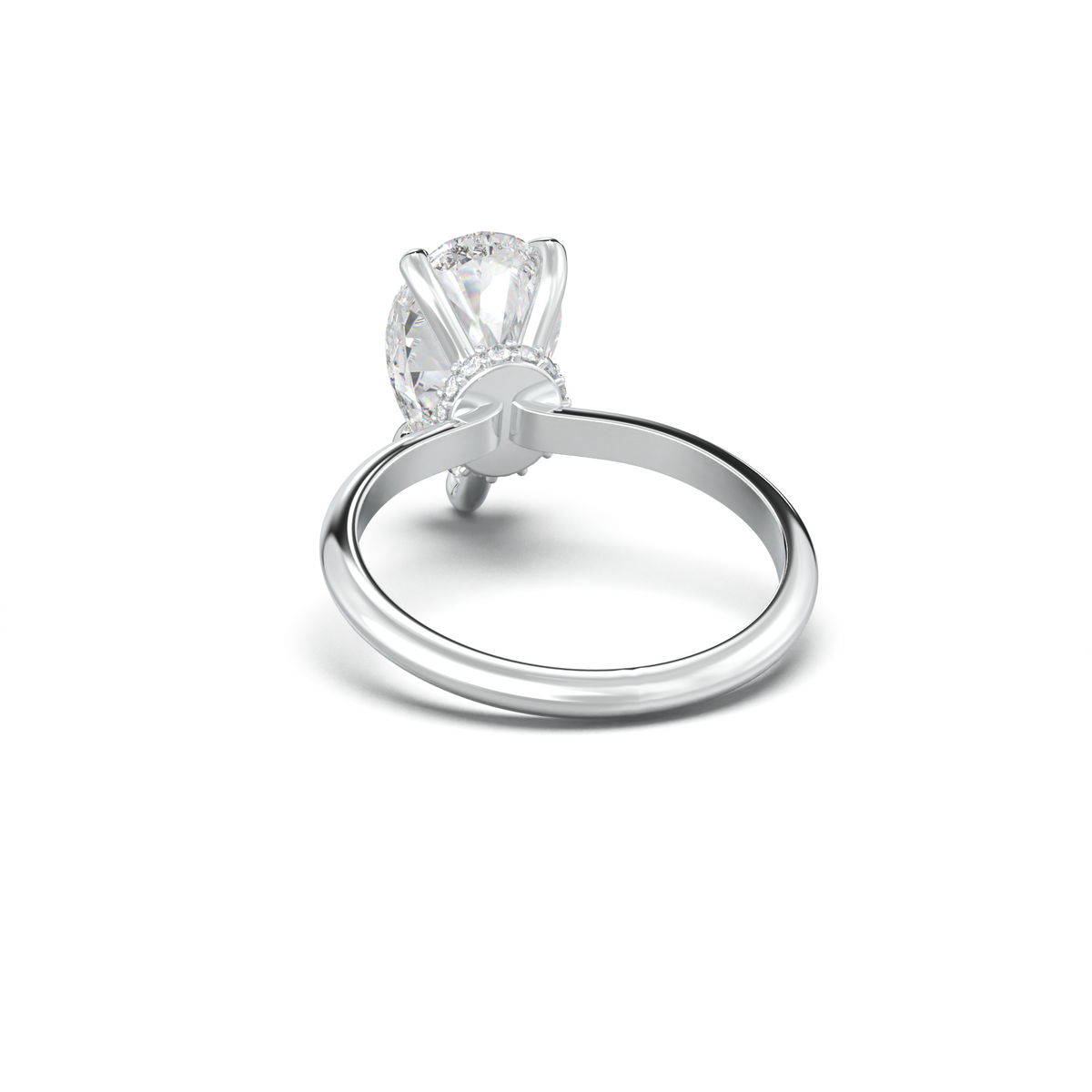 Pear Hidden Halo Engagement Ring