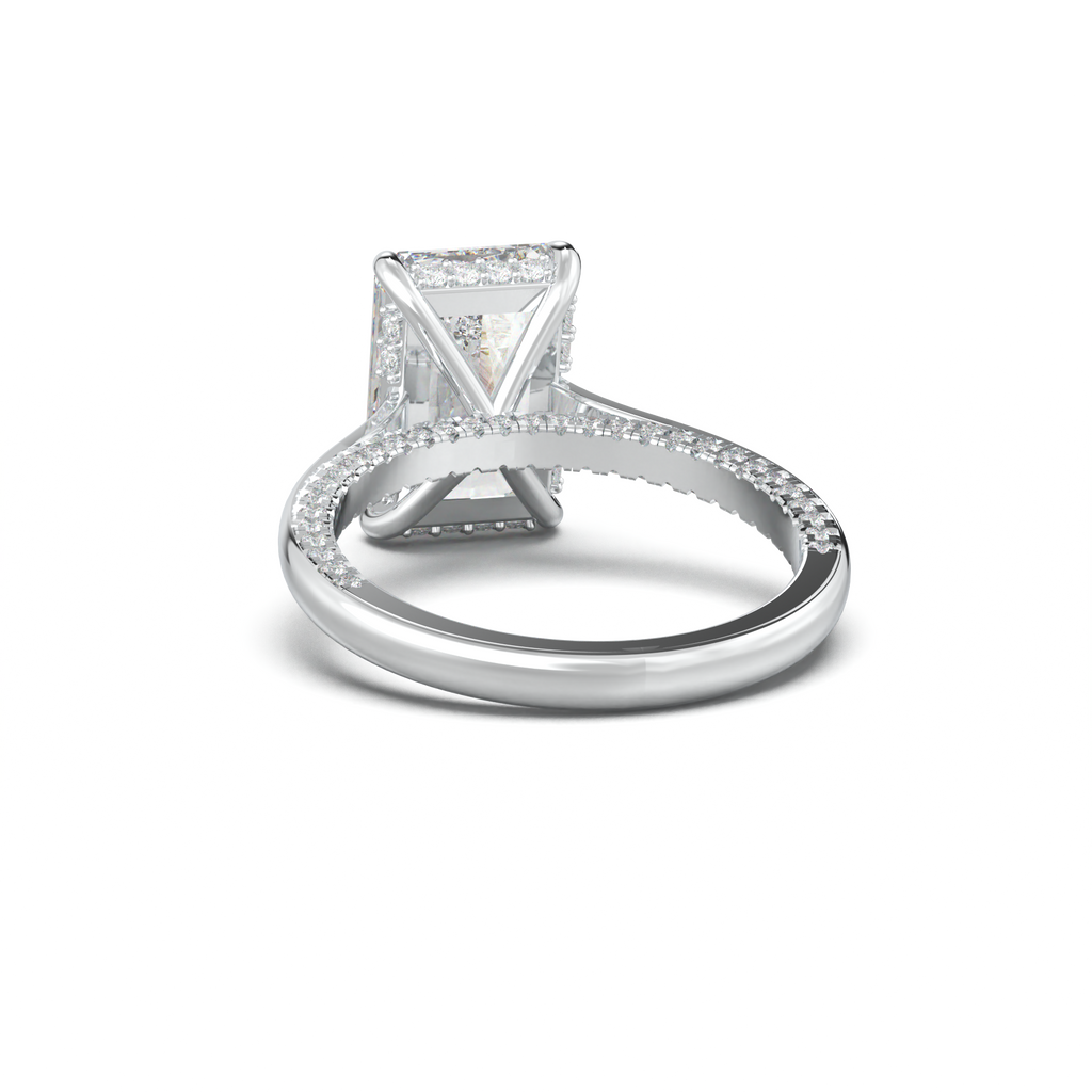 Radiant Pavé Hidden Halo Engagement Ring